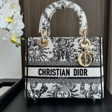 Medium Lady 24 Black White Sun Embroidery Canvas