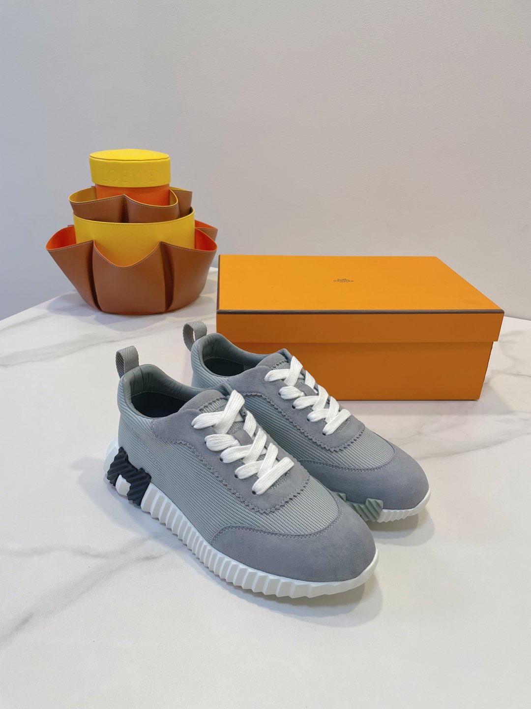 Hm Bouncing Sneaker Gray Fabric With Suede 212280