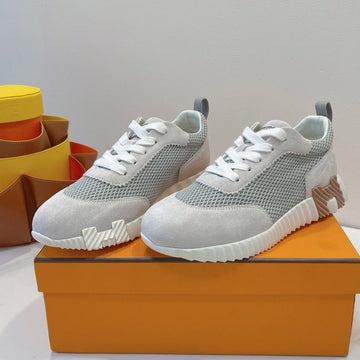 Hm Bouncing Sneaker Beige Grey Fabric With Suede 212281