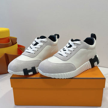 Hm Bouncing Sneaker Beige Grey Mix White Calfskin And Suede 212288