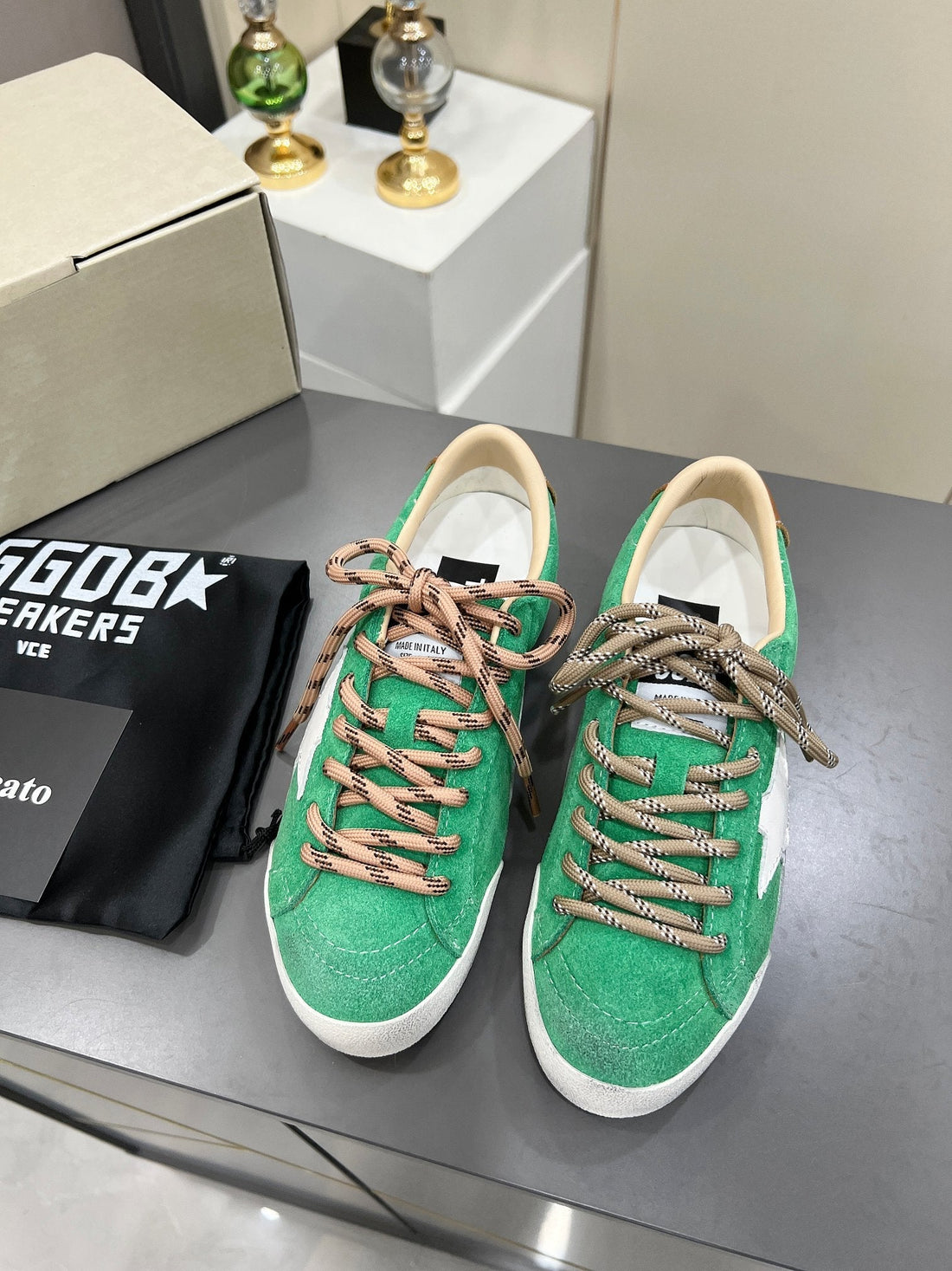 Golden Goose 26S True-Star Sneakers Green Suede 735906