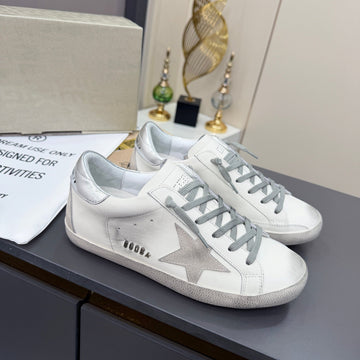 Golden Goose 26S Superstar Sneakers White Grey Suede Leather 735896