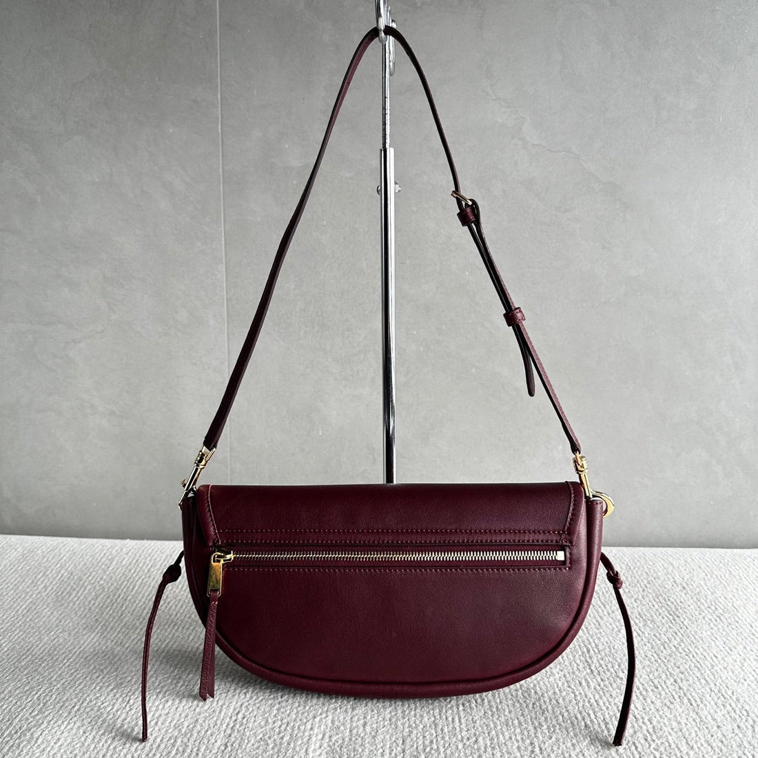 Cl Halfmoon Triomphe Small Bag 25CM Burgundy Lambskin