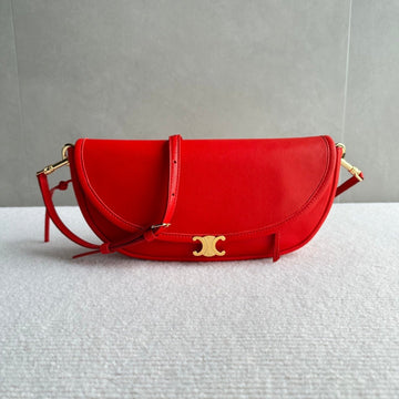 Cl Halfmoon Triomphe Small Bag 25CM Red Lambskin