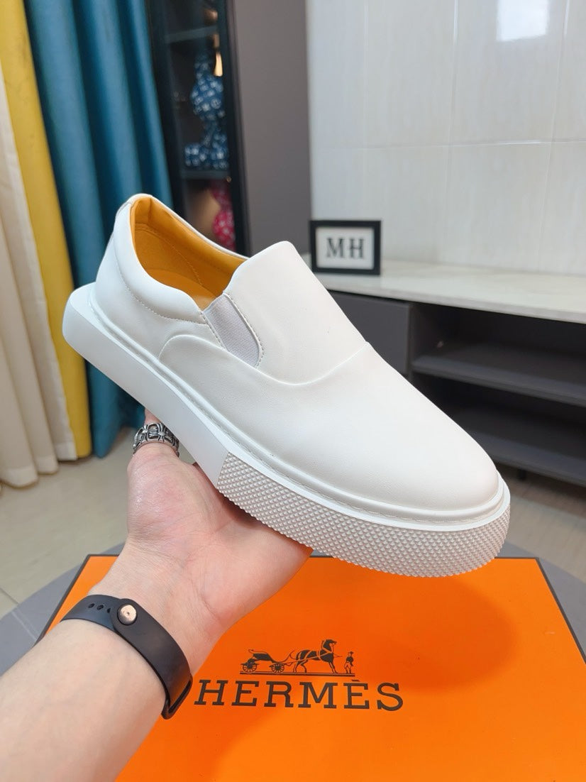Hm Lance Slip-On Sneaker White Calfskin