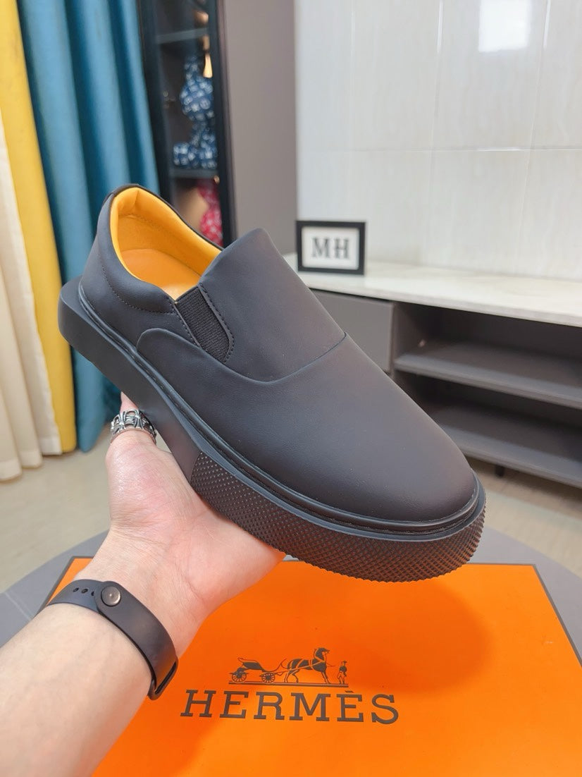 Hm Lance Slip-On Sneaker Black Calfskin