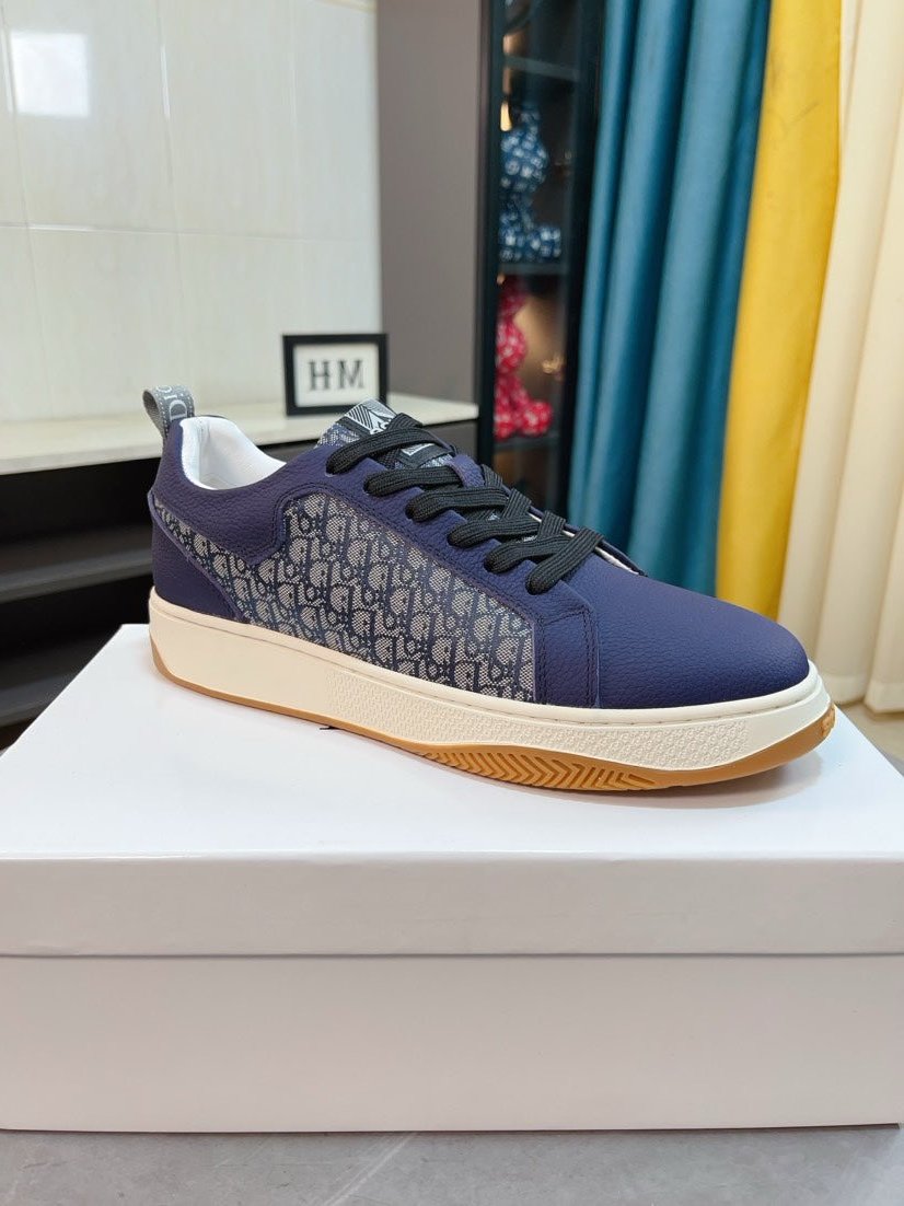CD Retro Sneaker Cobalt Calfskin