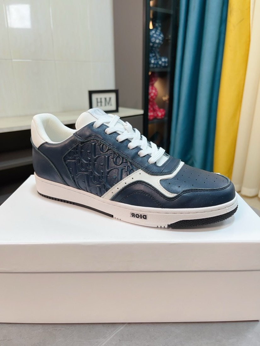 CD B27 Low-Top Sneaker Navy Monogram Calfskin