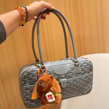 Saint Martin Bag 35 In Grey Goyardine Canvas And Calfskin