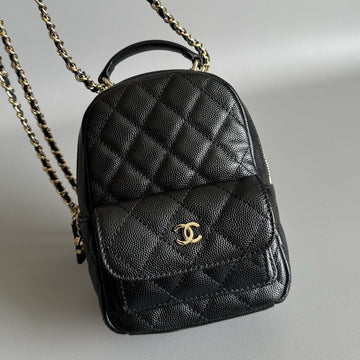CC Mini 18 Backpack Black Caviar Light Gold Hardware