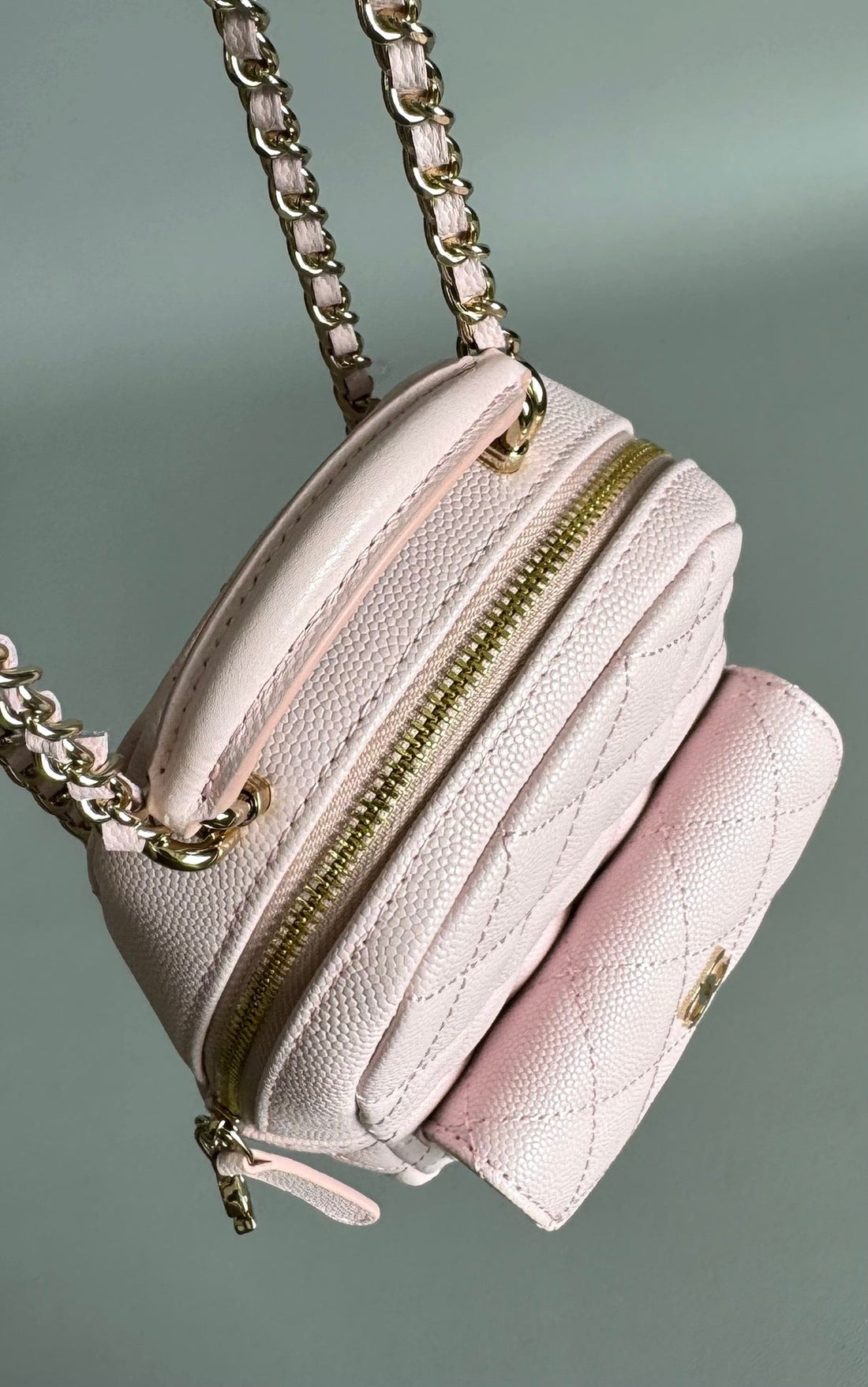 CC Mini 18 Backpack Pink Caviar Light Gold Hardware