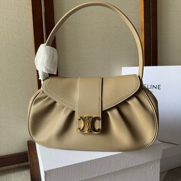 Polly 33 In Sandal Brown Calfskin Gold Logo