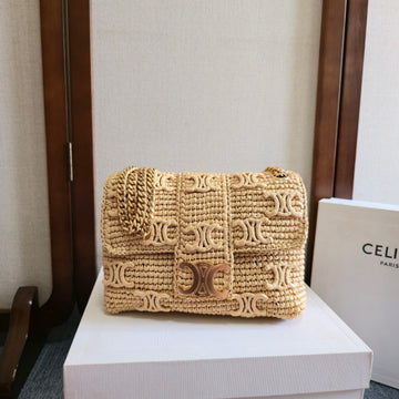 Cl Medium Victoire Bag 25CM Beige Raffia 288855