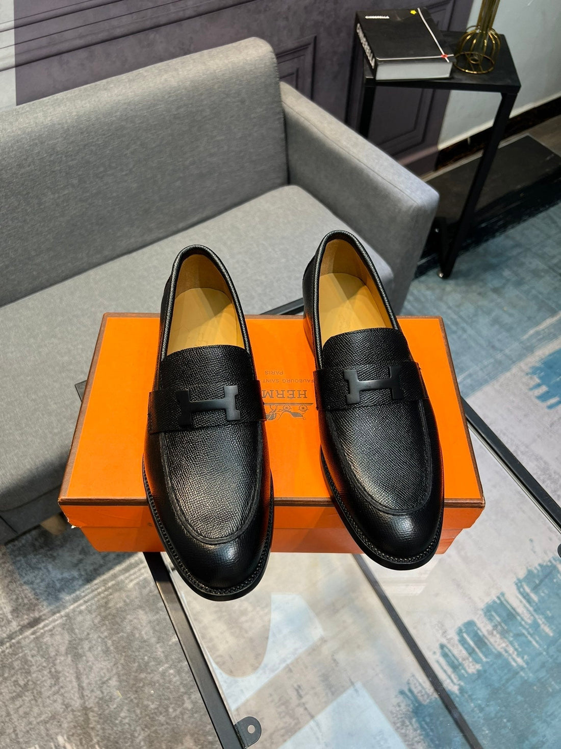 Hm Paris Loafer Black Epsom Calfskin