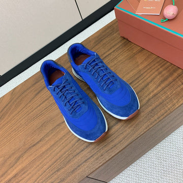 Lp Week End Walk Sneaker In Blue Mix Dark Grey Denim Fabric And Sudede 984388