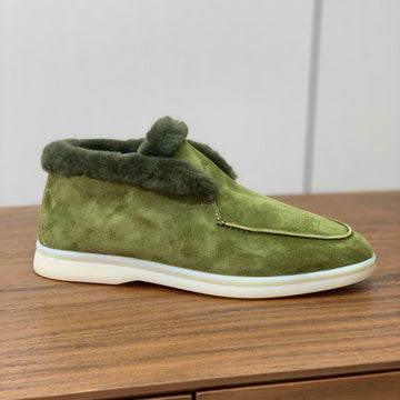 Lp Open Walk Chukka Boot Green Suede Lamb Fur