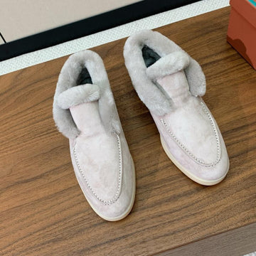 Lp Open Walk Chukka Boot Powder Pearl Suede Lamb Fur