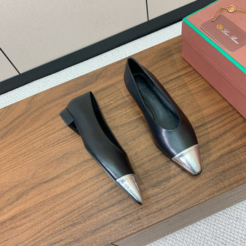 Lp Rebecca Ballet Flats In Black Mix Silver Cowhide 984359