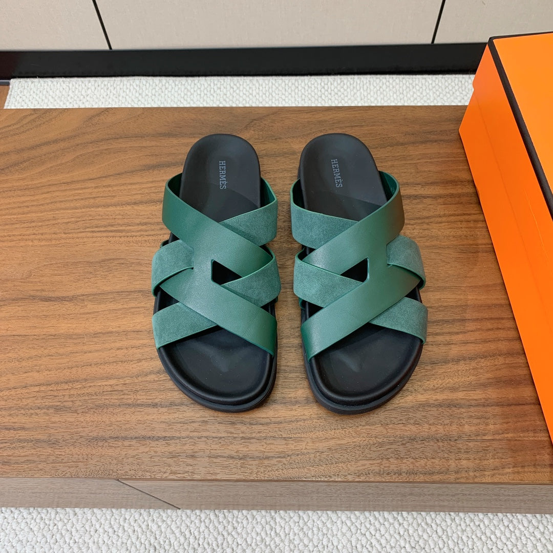 Hm Kazimir Sandal Green Suede Calfskin 294028
