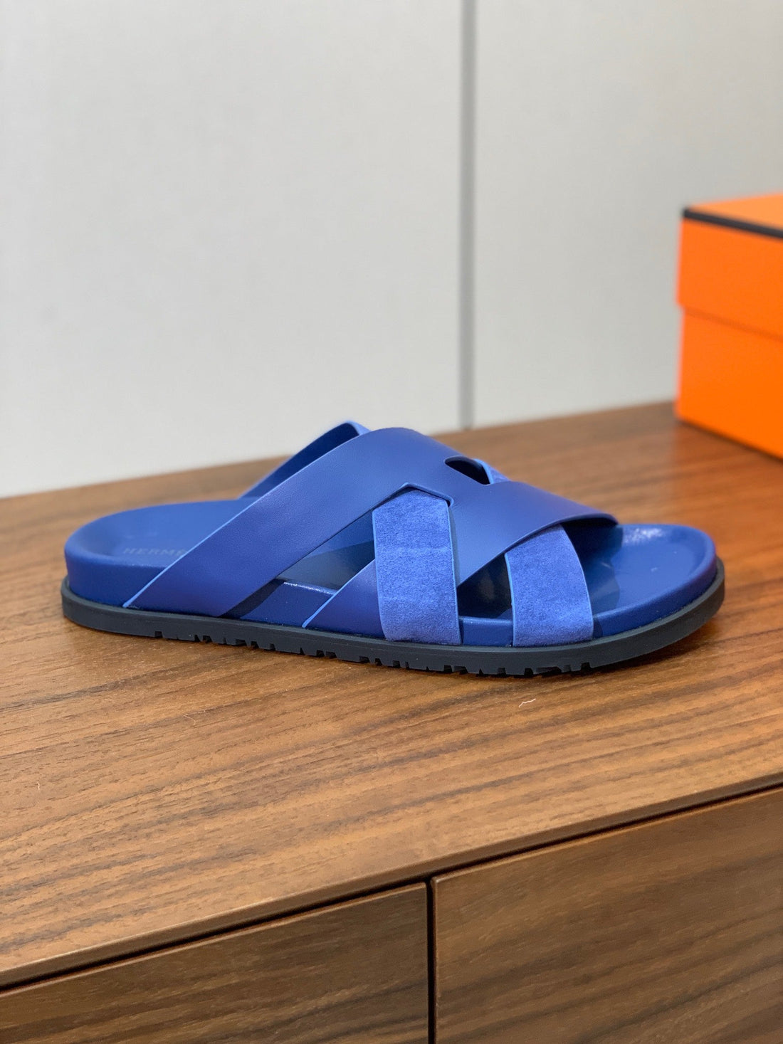 Hm Kazimir Sandal Cobalt Blue Suede Calfskin 294032