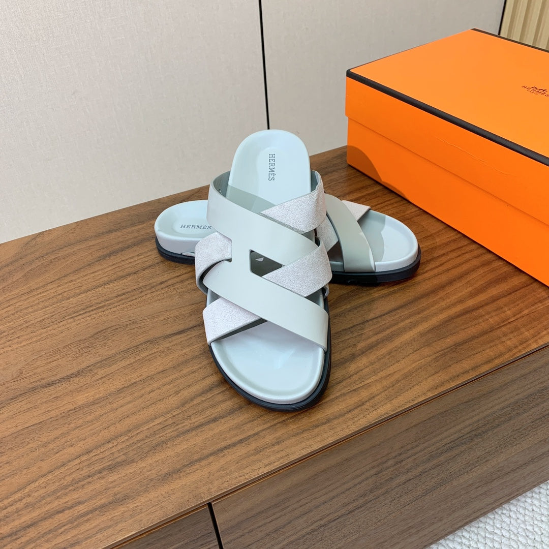 Hm Kazimir Sandal Baby Blue Suede Calfskin 294038