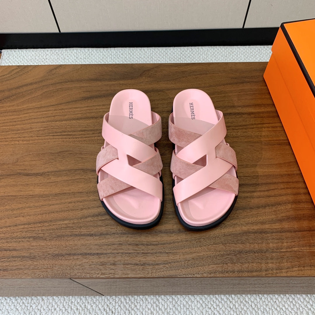 Hm Kazimir Sandal Pink Suede Calfskin 293989