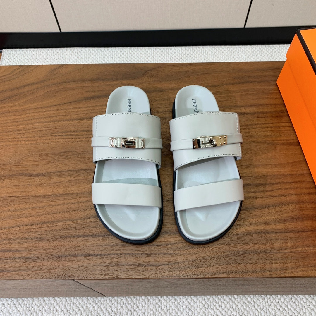 Hm Jackson Sandal White Calfskin 294055