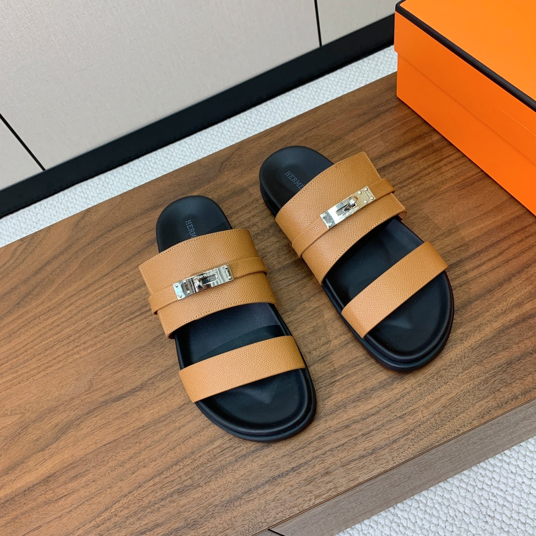 Hm Jackson Sandal Brown Cowhide 294058