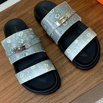 Hm Jackson Sandal Gray Marble Cowhide 294064