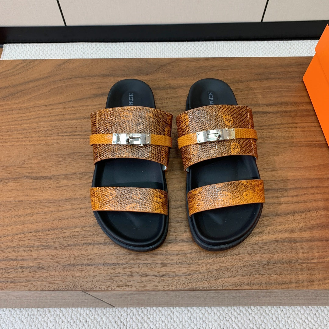 Hm Jackson Sandal Brown Cowhide 294065