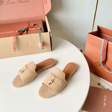 Summer Charms Sandals In Beige Suede