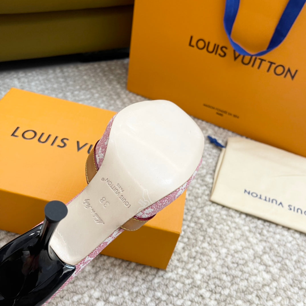 LV Neo Revival 90 Pink Monogram Denim Calfskin