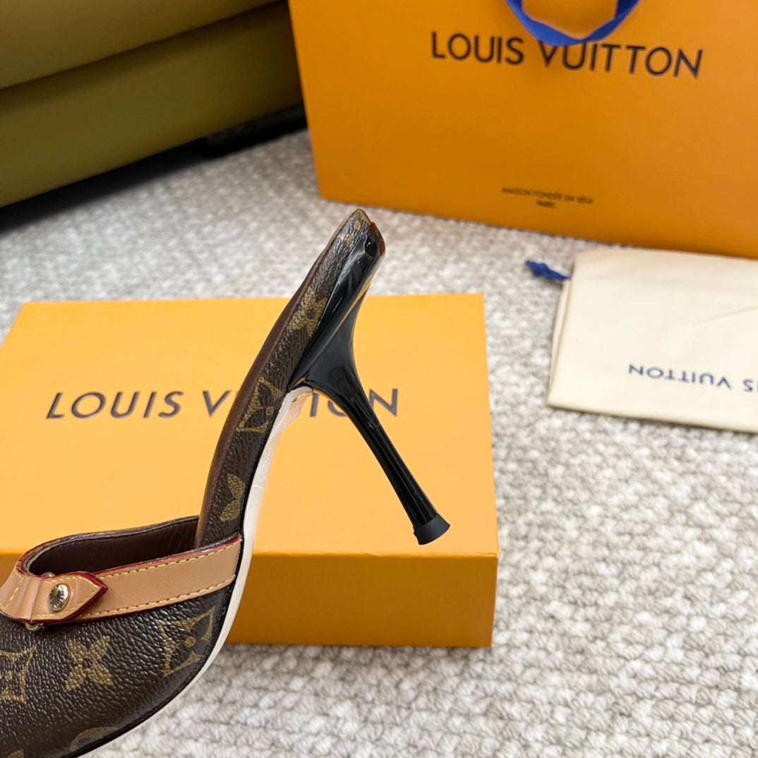LV Neo Revival 90 Brown Beige Monogram Calfskin