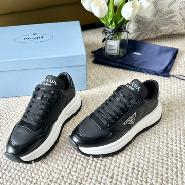 Pra Black Thick Sole Sneaker Black Calfskin