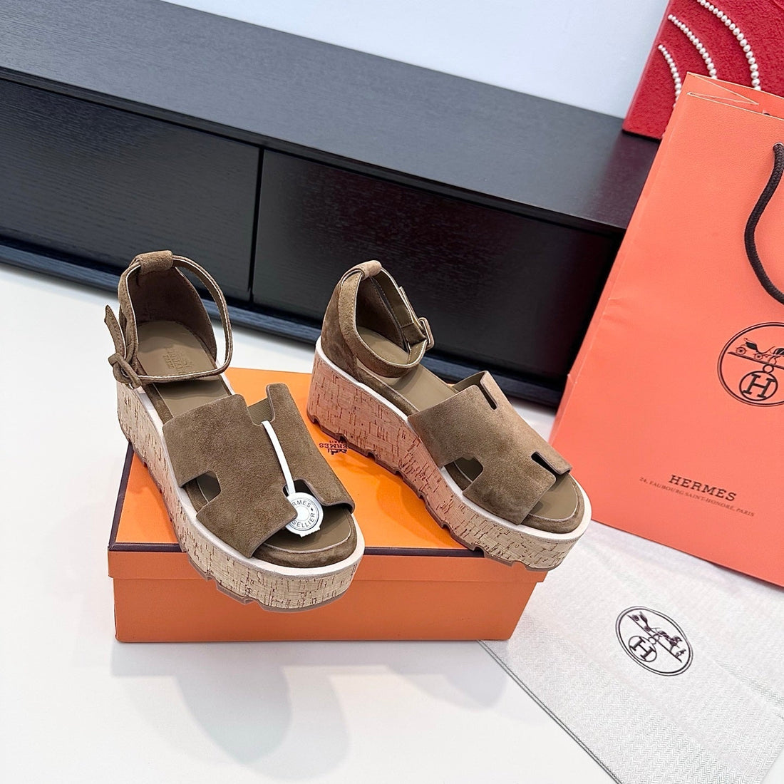 Hm Luce 30 Sandal 65MM Taupe Suede 622758