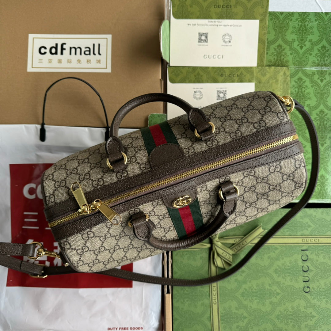 Gucci Ophidia Bag Beige Mix Brown Canvas 240085