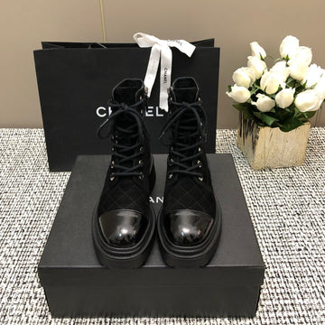 Short Boots Black Suede Lambskin