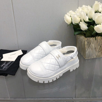 Chunky Platform Shearling Slipper White Lambskin