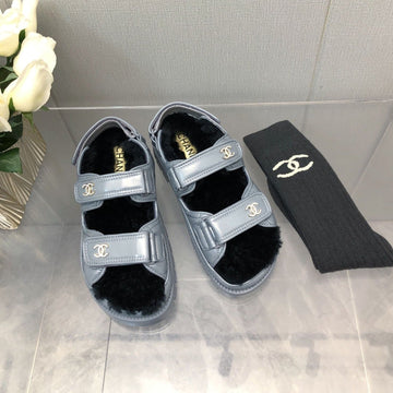 Dad Sandal Saphire Blue Lambskin