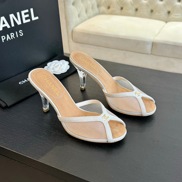 CC 26S Sandal 7CM White Mesh Lambskin 700614