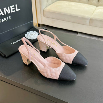 Slingbacks 65 Nude Calfskin Embroidery Black Grosgrain