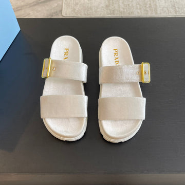 Pra Slides Sandals White Velvet