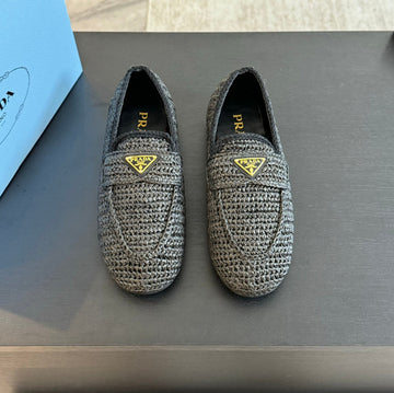 Pra Crochet Loafers Black Calfskin