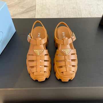 Pra Rubber Monolith Sandals Bronze Calfskin