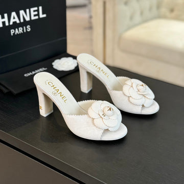 CC Mules 80MM White Suede
