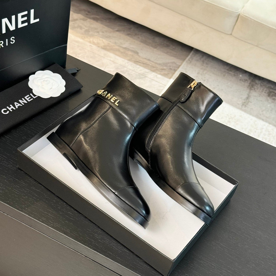 CC Ankle Boots 20MM Black Calfskin