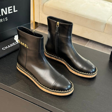CC Ankle Boots 20MM Black Chain Calfskin