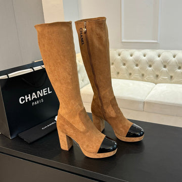 CC High Boots 80MM Yellow Orange Suede