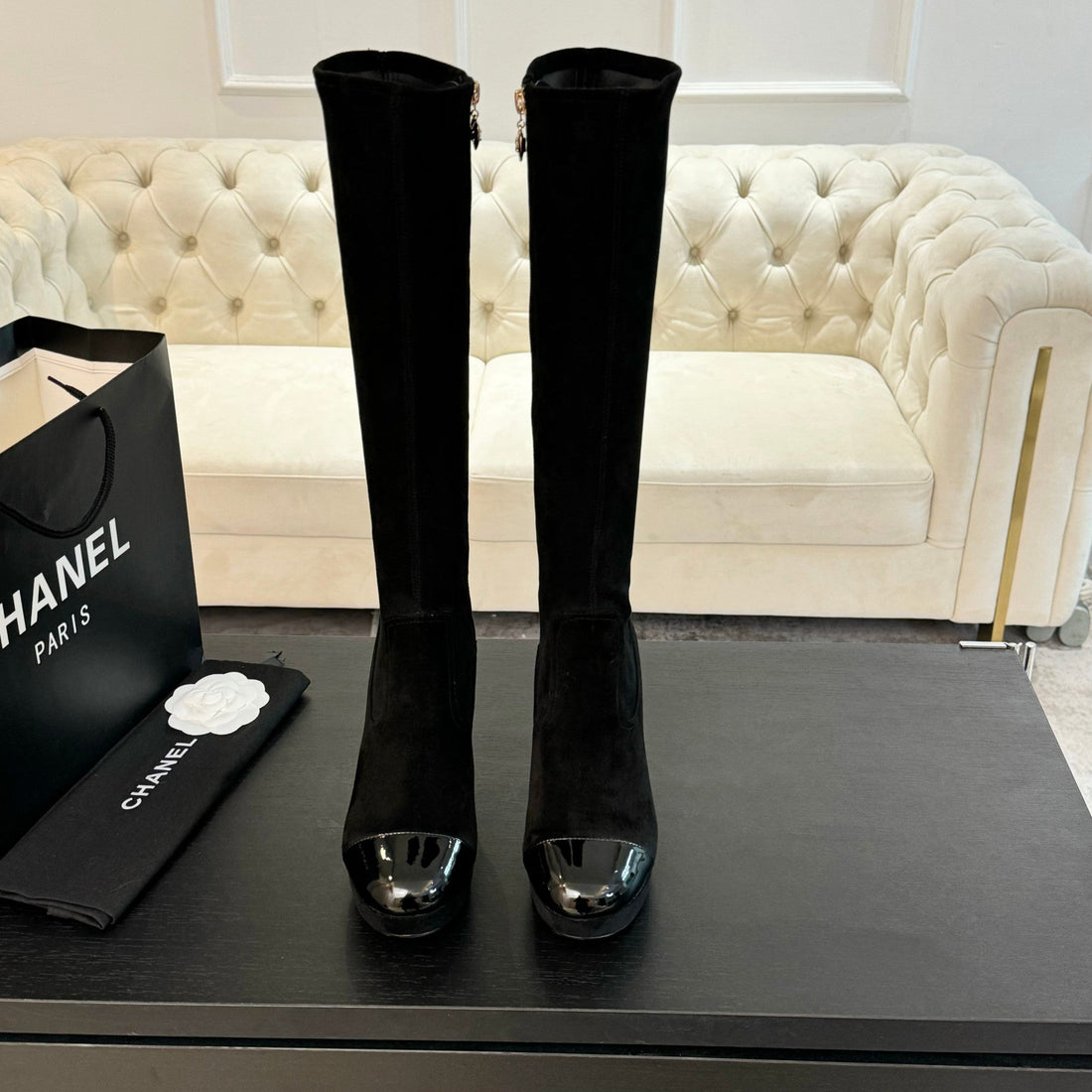 CC High Boots 80MM Black Suede