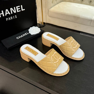 High Flatform Slipper In Dijon Yellow Embossed Sheepskin